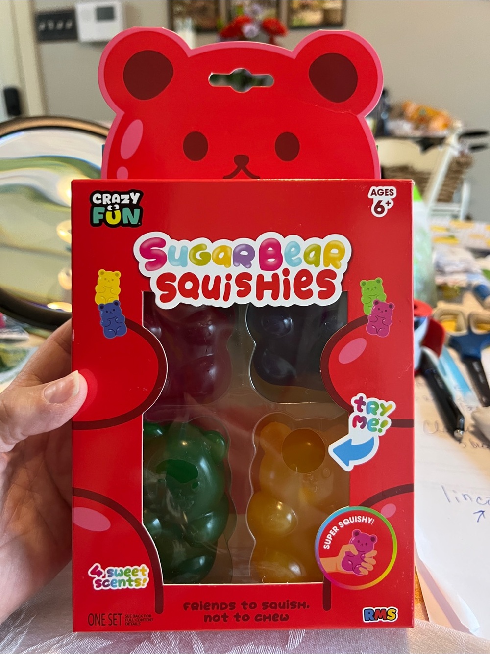 SugarBear Squishies Kids Toy - Red, Green, Yellow